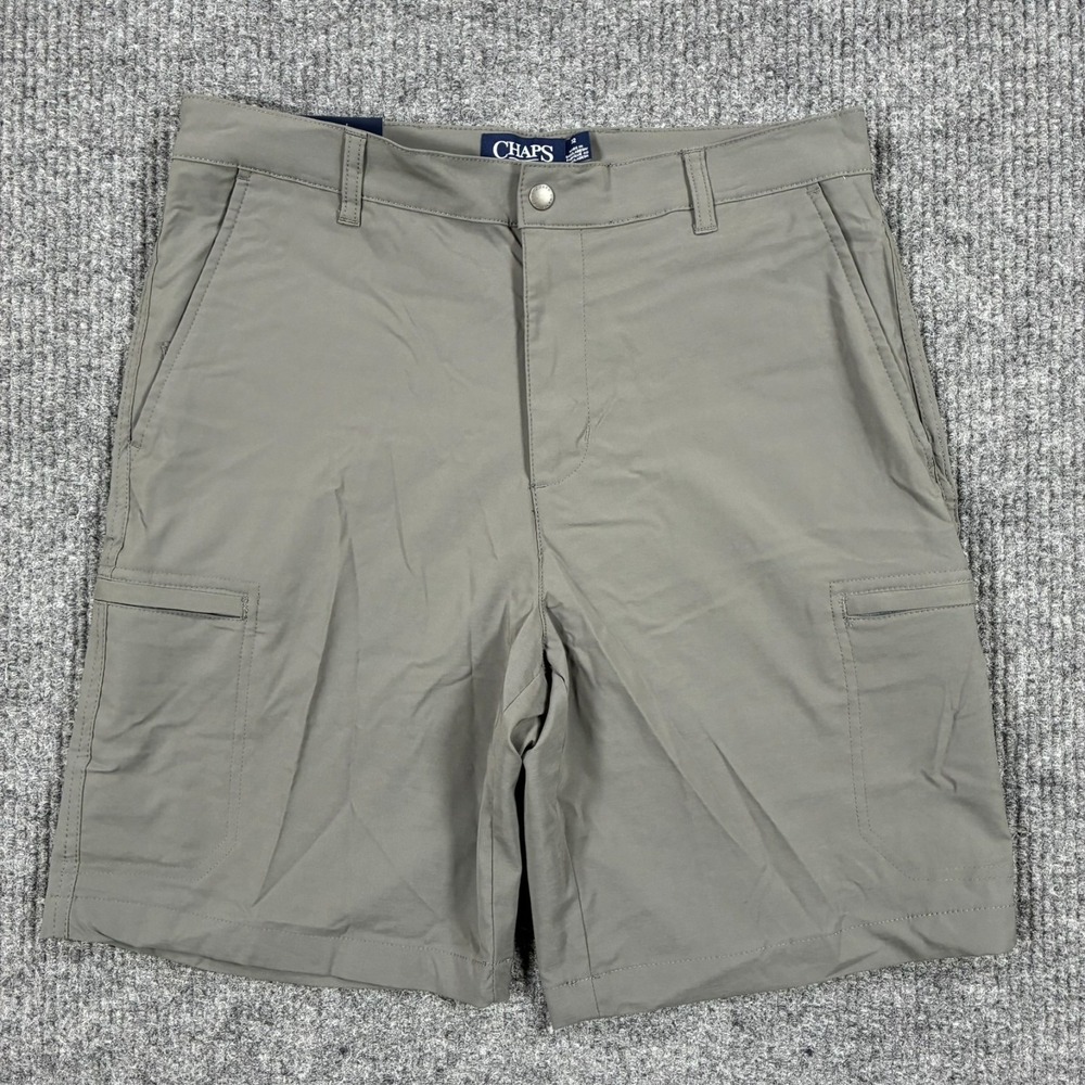 Chaps Mens Cargo Shorts 32 Gray Stretch Performance Outdoor Hiking Casual